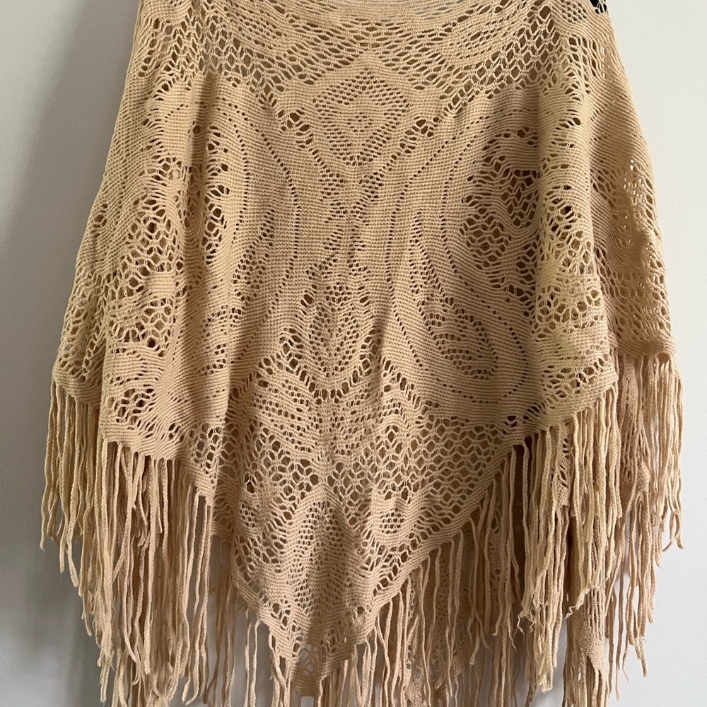 Cream Bohemian Fringe Wrap